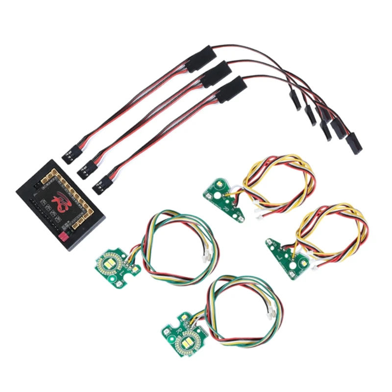 

RC Car Front Rear LED Lights Linkage Light Group for Defender TRX4 1/10 RC Car