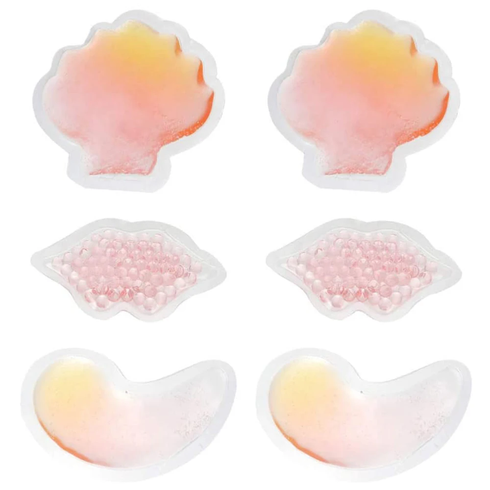 3 Pair Face Ice Pack Cold Hot Gel Packs Face Eye Lip Gel  Hot Cold Therapy Pack Cosmetic Eye Lip Ice Pack Facial Skin Care Tools