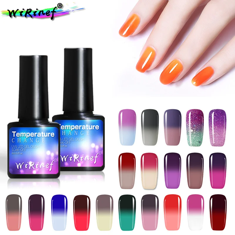 

WiRinef 8ml Temperature Change Nail Gel Polish Varnish Thermol Chameleon Changing Color Soak Off UV Gel Nail Polish