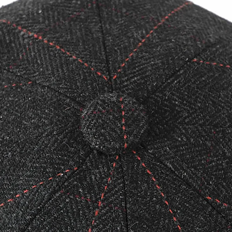Unisex Hairy Beret Cap Adjustable Sunshade Peaked Hat Outdoor Autumn Winter Headwear Apparel Accessory