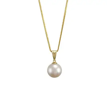 

Genuine freshwater pearl pendant for women real solid 18K AU750 gold natural freshwater pearl pendant