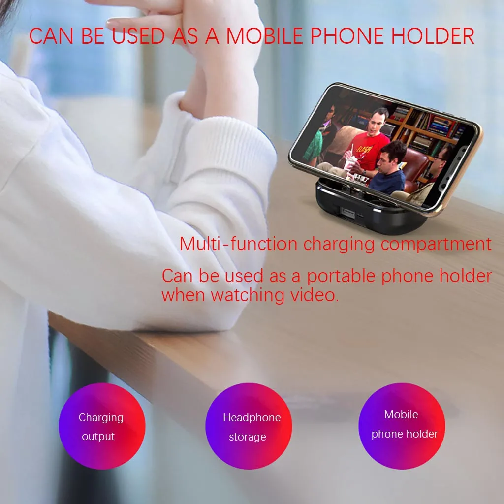 Ouhaobin TWS Bluetooth наушники 6D с сильными глубокими басами, беспроводные bluetooth наушники, водонепроницаемая гарнитура с шумоподавлением 1118#2