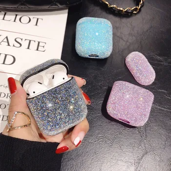 

Bling Glitter Sequins Hard Case For Apple Airpods Wireless Bluetooth Earphone Accessories For AirPods 1 2 Headset Crystal Cover