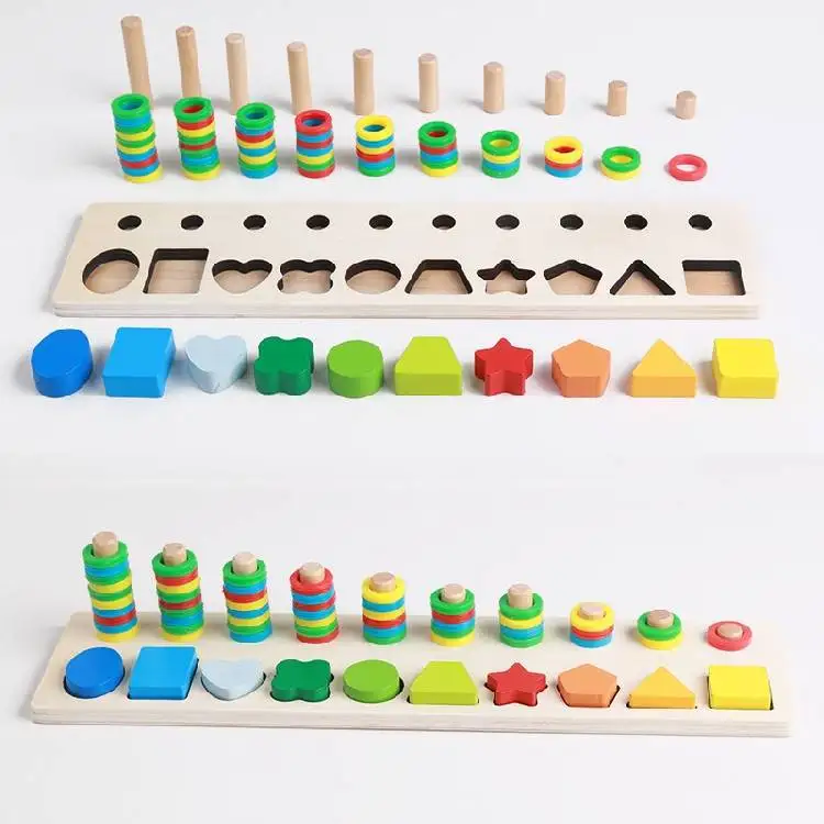 

Wei Huai Montessori Mb07 Shape with Numbers Numbers Board 0.45 Children Early Education Rainbow Donuts Educational Early Childho
