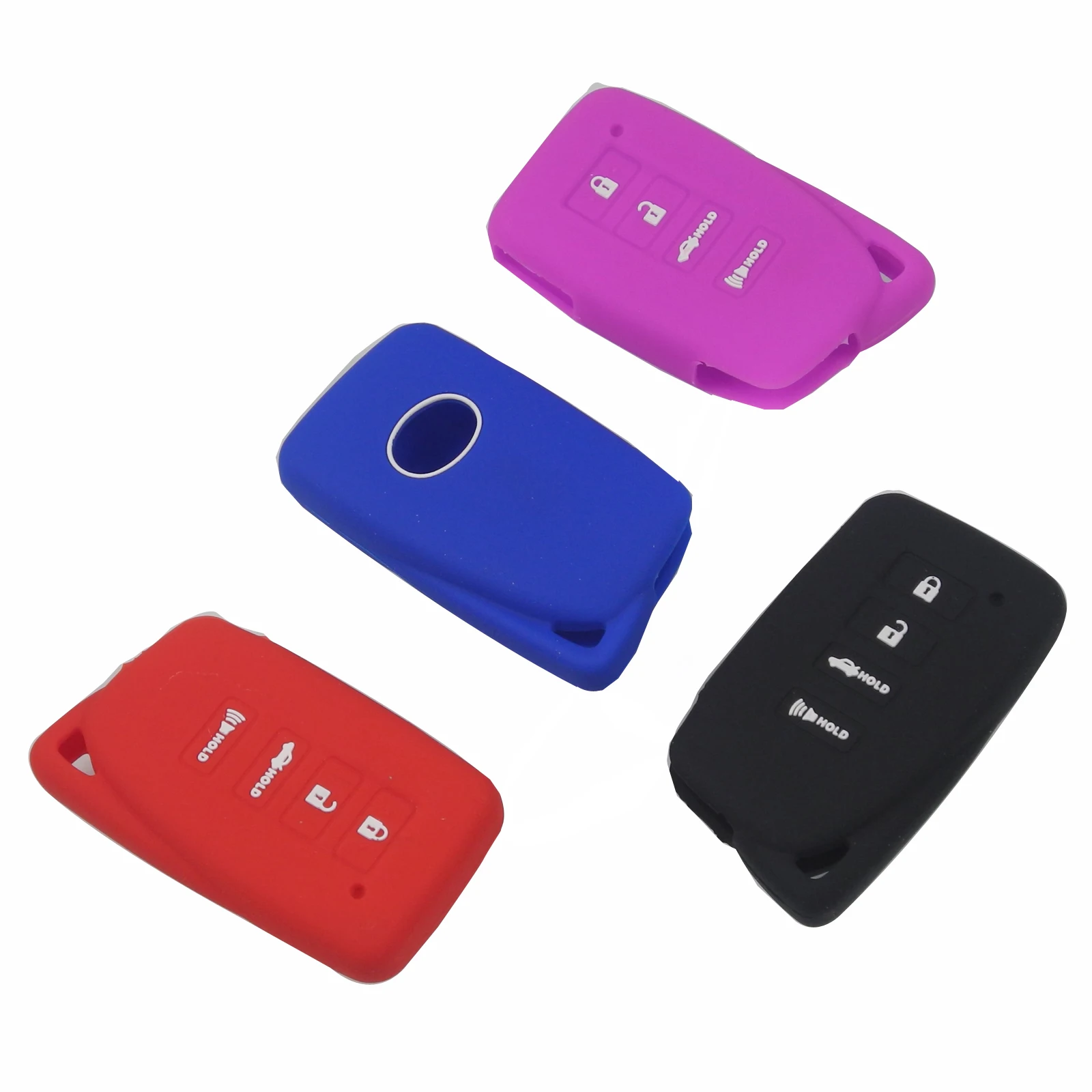 

jingyuqin 4 Button Silicone rubber car key cover case for Toyota LEXUS GS-350 GS-450h ES-300h ES-350 smart key protect Shell