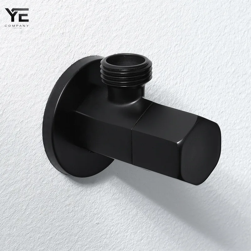

Black Stop Valve Faucet Angle Valve Brass Diverter Toilet Valve Shower Head Connector Solid Brass Attachement on Crane 0015B