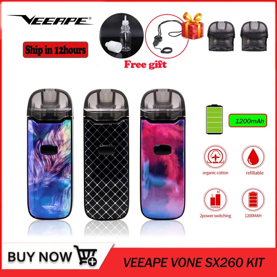 VEEAPE VONE YIHI SX260 Pod KIT 1200 мАч с блокировкой Vape Pen Starter Kit 2 мл 1 0 Ом многоразового
