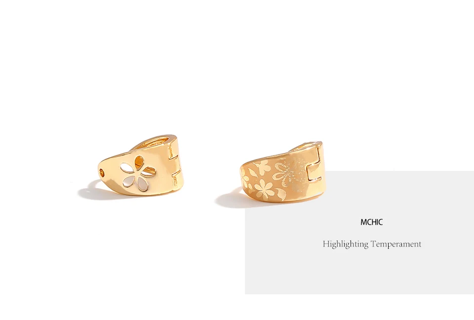 Mchic модные геометрические серьги золотого цвета ювелирные изделия минималистичные персонализированные полые цветочные серьги для женщин Рождественский подарок