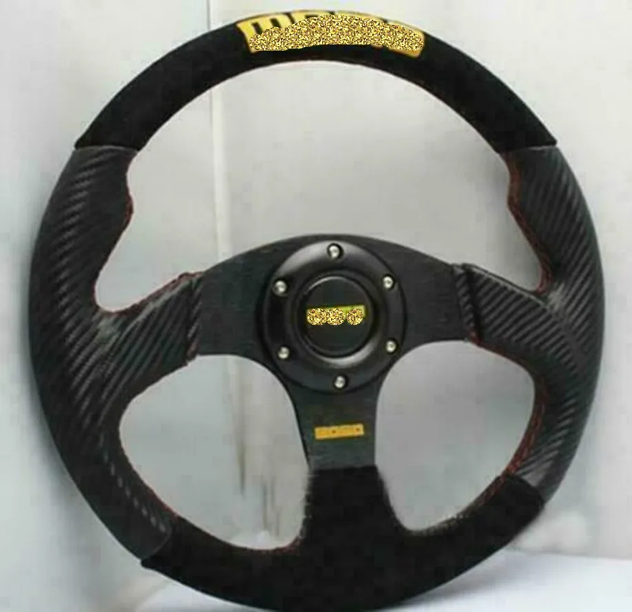 

Car Steering Wheel 14 Inch Carbon Fiber Pvc + Suede Leather 350 Mm Racing Steeri