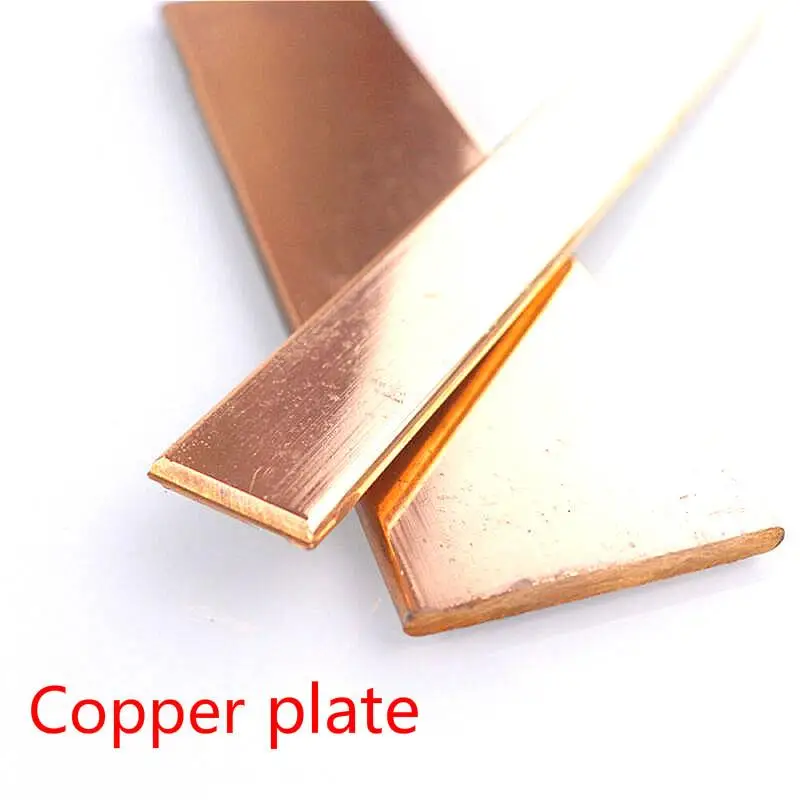 99% Pure Copper Bar Plate flat Bar Metal Strip thickness 1mm 1.5mm 2mm 3mm 4mm 5 mm length 250 mm 1 pcs Copper Strip Material