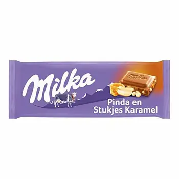 

Peanut and Caramel Chocolate bar | Milka | Chocolate Bar Peanut and Pieces of Caramel | Total Weight 90 Grams