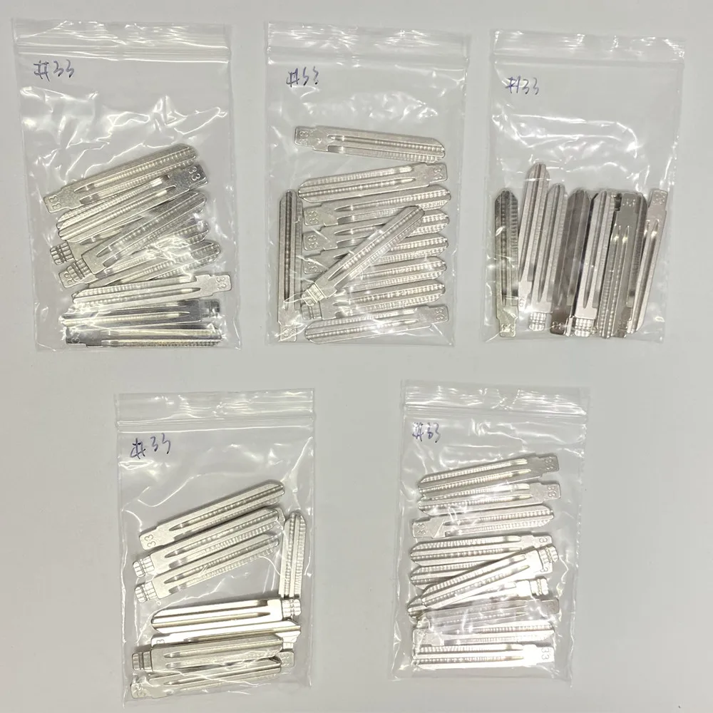 50PCS HY15 LISHI Uncut Car Key Blade Universal Key Blank For KEYDIY KD VVDI XHORSE JMD Flip Remote Key Blade NO.33 KD Blade