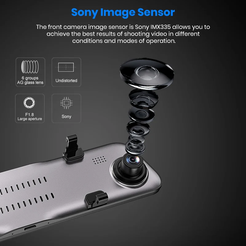 2K со сверхвысоким разрешением Ultra HD, 1440P huawei HiSilicon 12-дюймовый Видеорегистраторы для автомобилей Sprint камера цифровая видео Регистраторы 1080P Ночное видение Зеркало заднего вида Регистраторы
