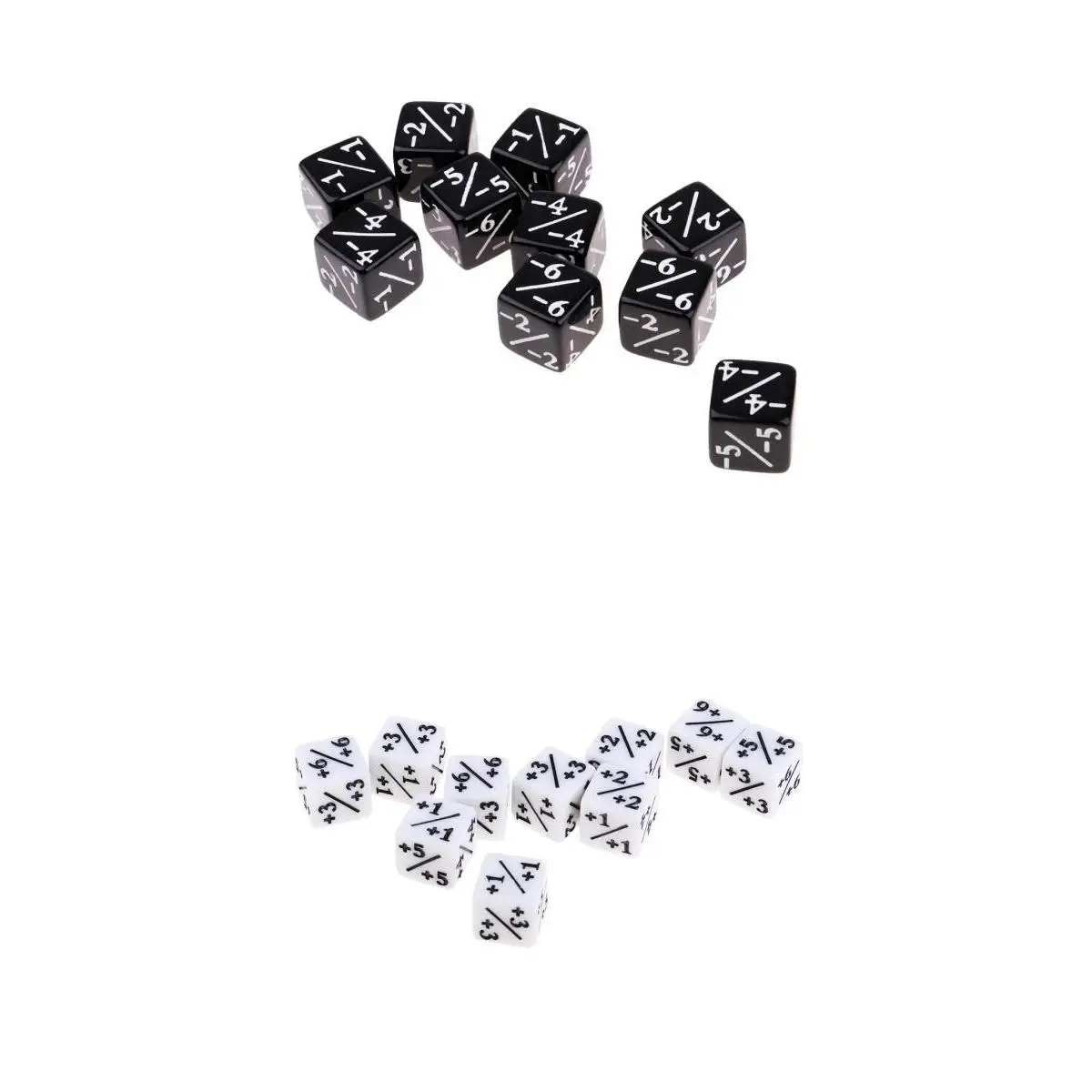 20PCS Set White Six-side Acrylic Dice Family 6-Die For D& D Role Play Game