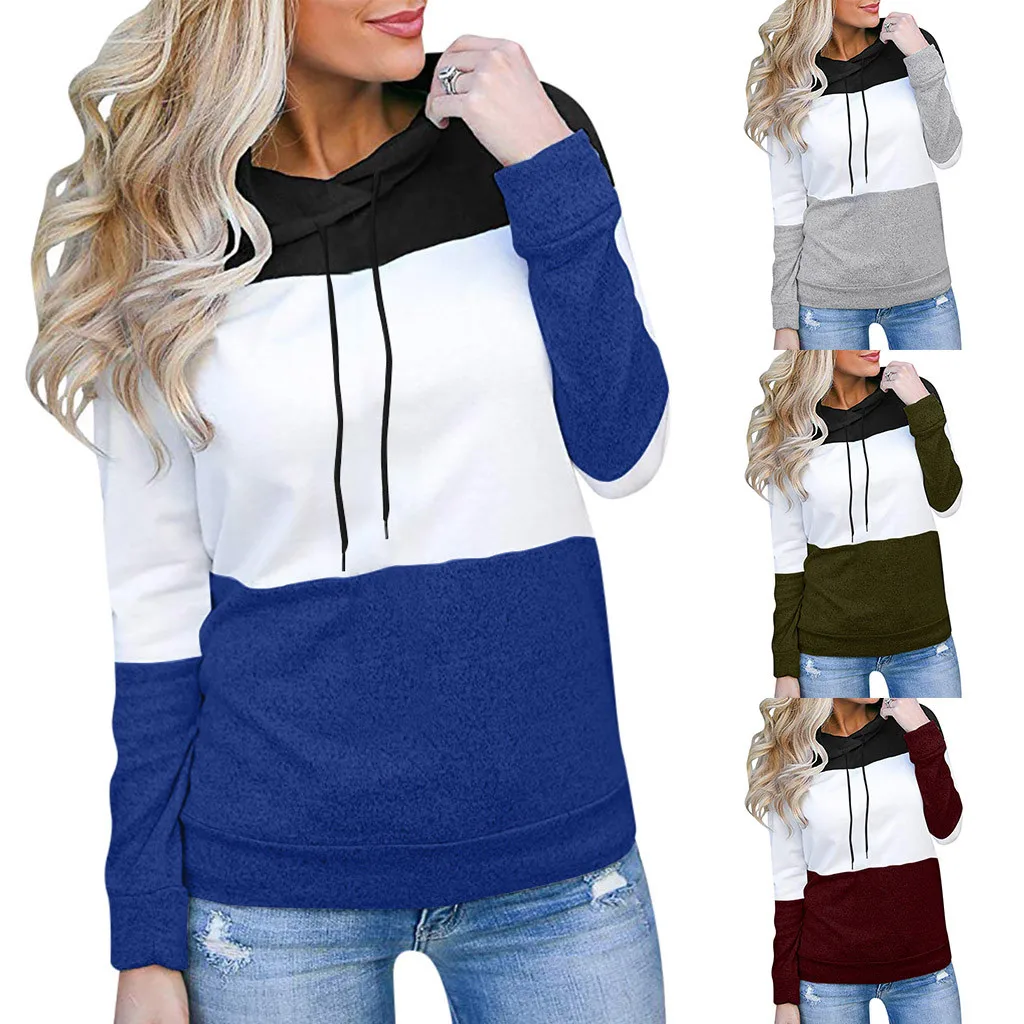 

Women's Fashion Loose Casual Pullover Long Sleeve Patchwork Top Sweatshirt Pullovers Fashion Fancy Hoodies Tops