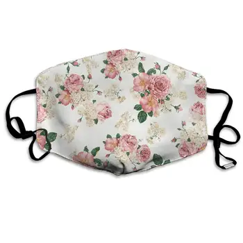 

Unisex Print Mouth Mask - Rose Designs Flower Art Polyester Anti-dust Mouth-Muffle - Fashion Washed Reusable Face Masks for