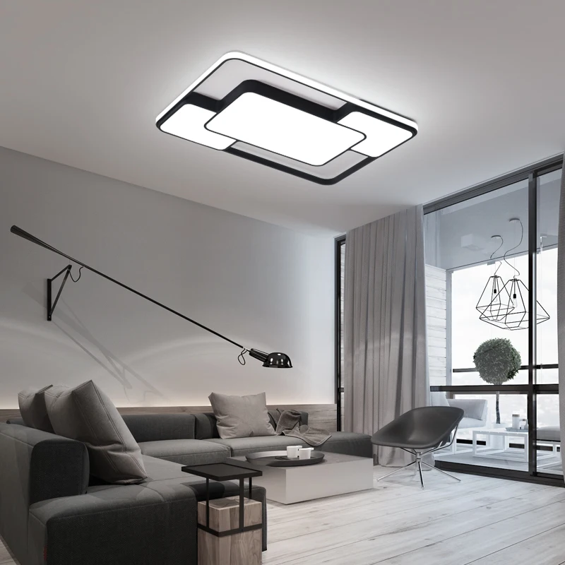 New Design Chandeliers Lamps For Living Room Bedroom Living Room Study Room White/Black Frame LED Chandelier for home lighting
