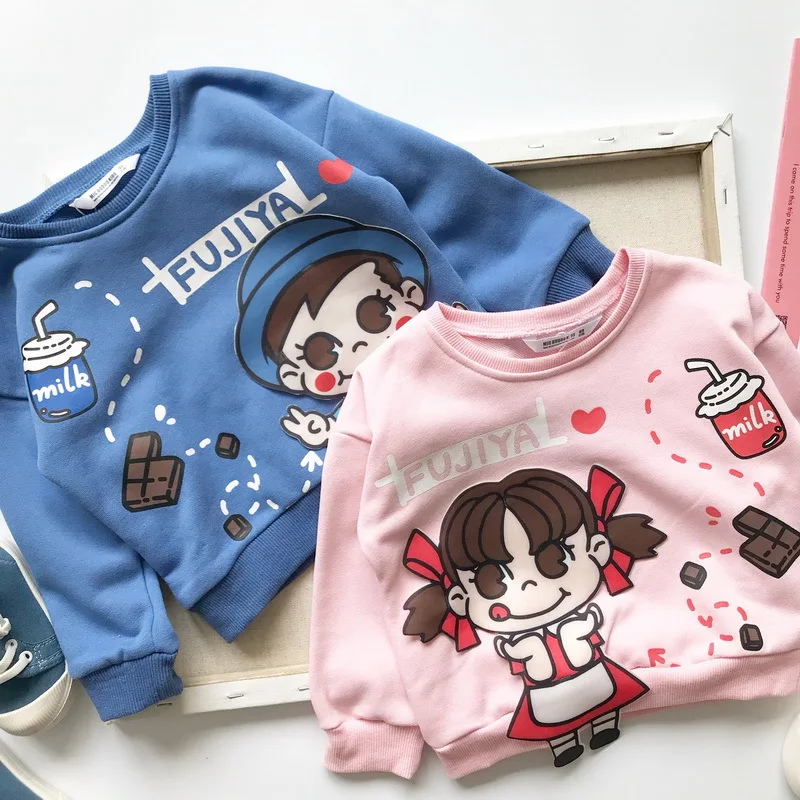 Tonytaobaby/осенне-зимнее платье; новая осенняя одежда для мальчиков и девочек; милая одежда с героями мультфильмов; хлопковый свитер для малышей