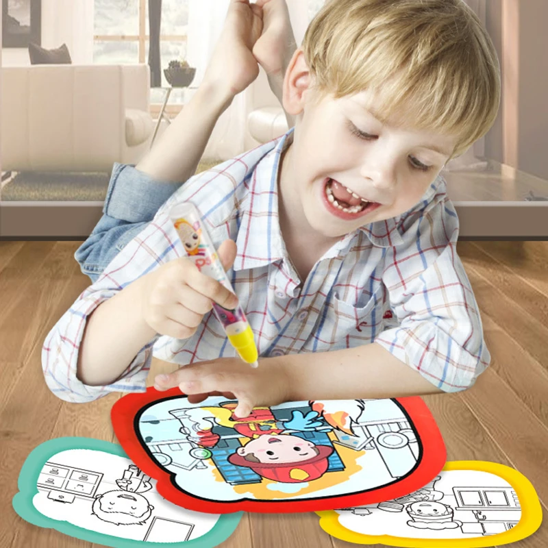 Dibujo Tarjeta de dinosaurio Animal pluma mágica pintura dibujo Juguetes  Educativos para el regalo de los niños| | - AliExpress