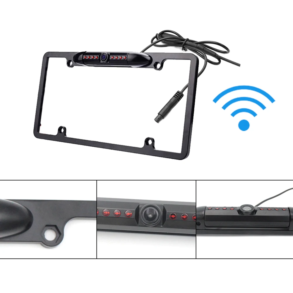 

Car WiFi Digital Wireless Backup Camera Car License Frame Camera IP69 Waterproof Parking Monitor For /SUV/jeep/van