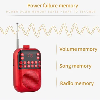 

Portable LCD Display Speaker Stereo TF Card Mini Receiver Easy Operate Plastic Digital FM Radio Music Player USB Rechargeable