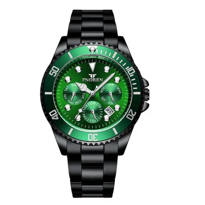 Люксовый бренд FNGEEN кварцевые часы дайвер спортивные мужские часы Бизнес наручные часы Мужские часы Relogio Masculino - Цвет: black green