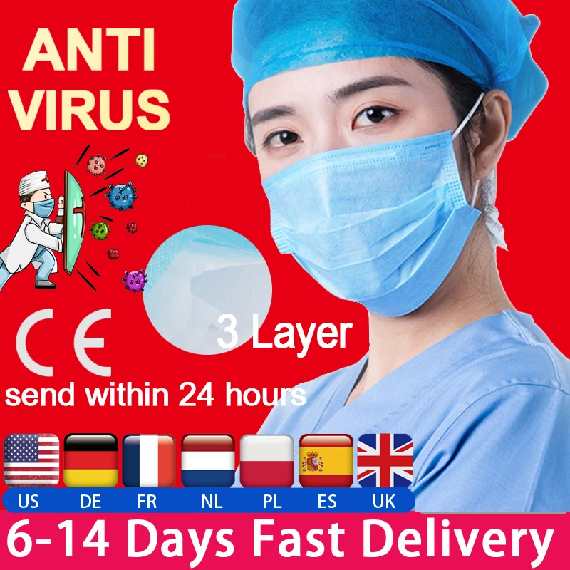 

Mask N95 Mascarilla Anti Virus face masks Mouth-muffle Bacteria Proof Flu Face Masks 50p/100p KF94