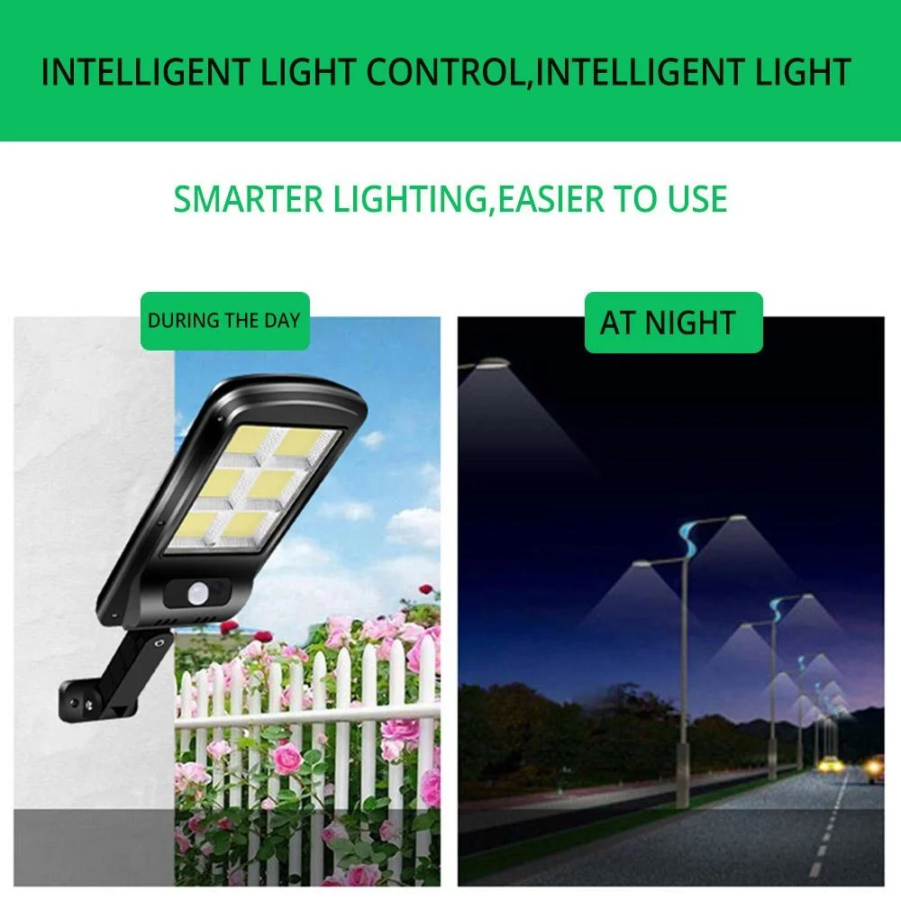 PIR, controle remoto inteligente, COB LED, jardim,