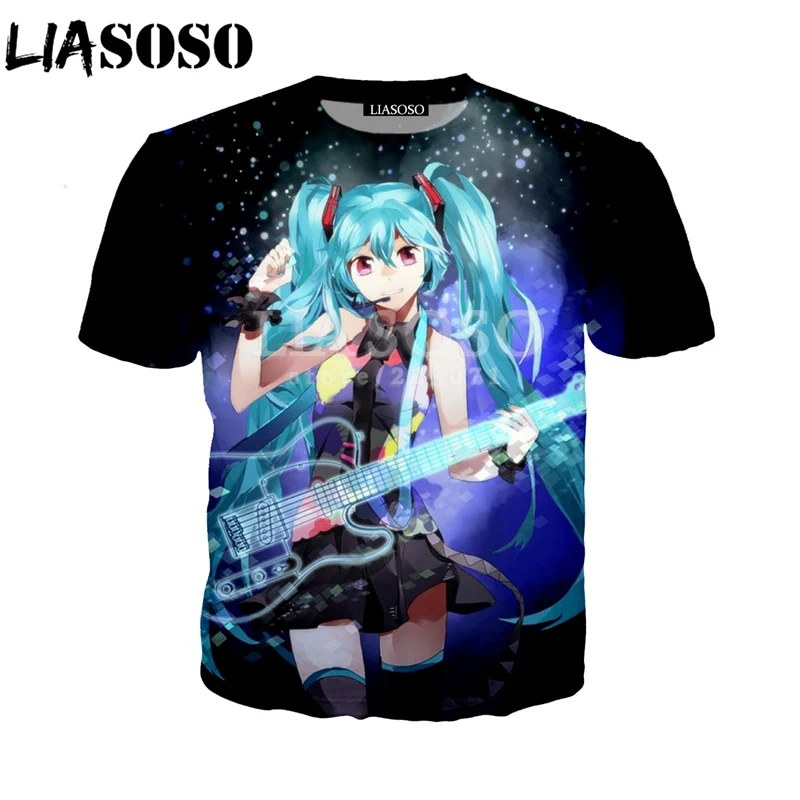 

3D Print Summer New Fashion Men Women Sweatshirt Anime Hatsune Miku T-Shirt Casual Short Sleeve Cute Pullover