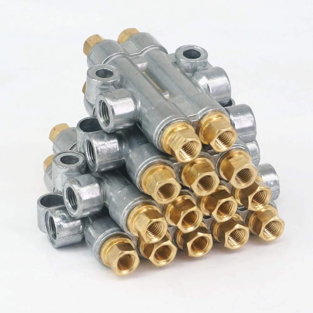 In M8x1 Heraus M10x1 2/3/4/5 Weisen Aluminium Schmieröl Kolben Distributor Wert Verteiler Block für Schmierung – Detail 2