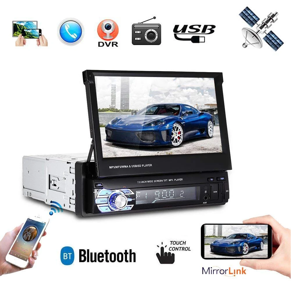  Multimedia 1 DIN GPS Auto Radio Bluetooth Unterhaltung MP5 Player Stereo Touch Geröll 7
