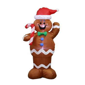

1.5m Christmas Inflatable Led Gingerbread Man Cookie With Led Lights Yard Airblown Decoration Fun Xmas Party Display