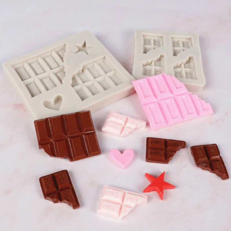 

Milk Chocolate Block Silicone Mold for Cake Decorating Tools, Crafts, Cupcakes, Sugarcraft, Cookies, Clay Fondant Mould Fimo