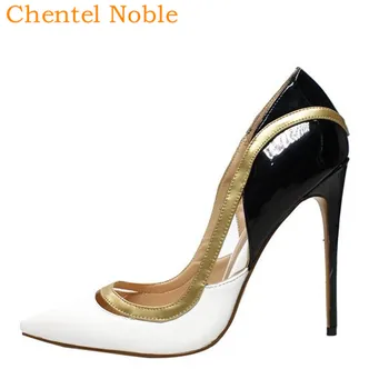 

Chentel Ladies Designer Shoes Women So Nice Leather High Heels Fashion Wedding Shoes Women Black White Gold Pumps 35-45 Size