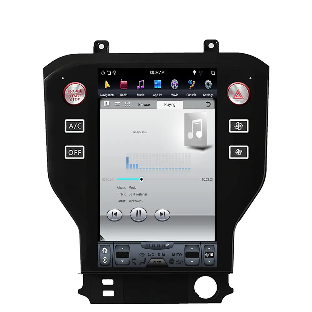 4G 64G PX6 Android 9.0 Car Radio Tesla Vertical Screen for Ford Mustang- Audio Player In-dash Carplay GPS Navigation
