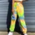 2021 Tie Dye Joggers Тренировочные Брюки Женщины с высокой талией Хип Поп Мешковатые Брюки Эластичная Осенняя Уличная Одежда Спортивные Свободные Повседневные Брюки