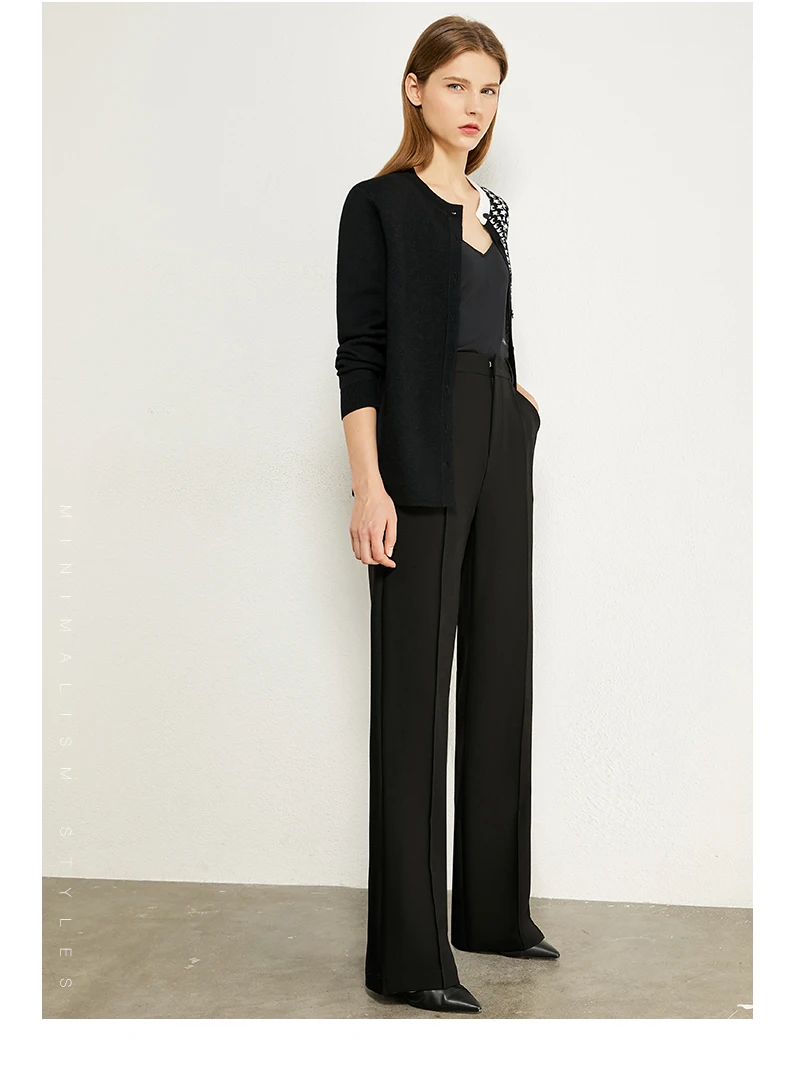 Amii Minimalism Autumn Winter Causal Womens Pants Fashion Solid High Waist Loose Long Pants Female Trousers 12030434