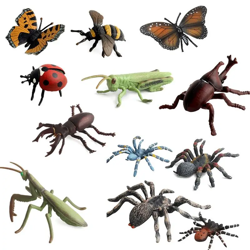 

12Pcs/Lot Insect Models Figurines Kid Cognitive Animal Toys Early Education Toys