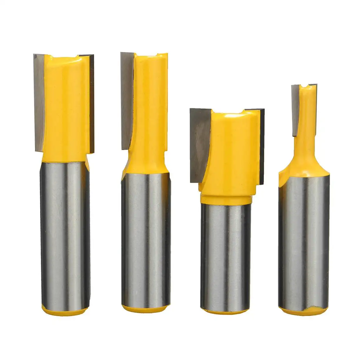 

4pcs 1/2 Inch Shank Undersized Dado Door Router Bits Set Two Flutes Solid Hardened Steel Wood Working Cutter