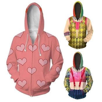 

Birds of Prey Harley Quinn Cosplay Adult Ms COS Clothing Jacket With Hat Sweater Coat Hooded Zipper Apparel Halloween