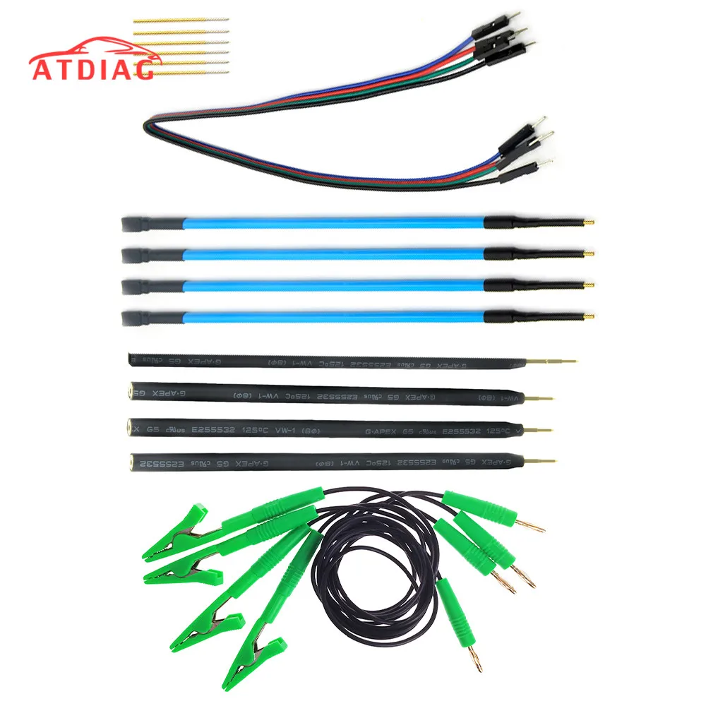 Probe Pens 4pcs/Set 4pcs Pins With Connect Cable Replacement LED BDM FRAME OBD2 Programming For ECU Board circuit tester circuit detector car light tester probe pen tester auto diagnostic scanner voltage test pen