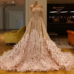 style 1 Роскошное вечернее платье из перьев Саудовской Аравии, вечерние блестящие платья для свадеб, женские длинные платья для выпускного вечера в Дубае - Цвет: style 1