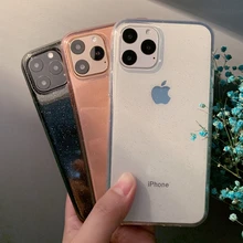 Блестящий Прозрачный мягкий силиконовый чехол из ТПУ для Apple iPhone 6, 6G, 6 s, 7, 8 Plus, 11 Pro, 10 X, XR, Xs Max, чехлы для телефонов