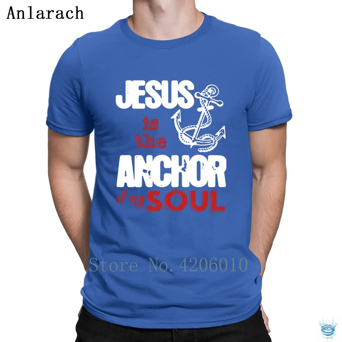Jesus Is The Anchor Of My душевная футболка трикотажная горячая Распродажа Стильная мужская футболка стандартная хлопковая Футболка уличная одежда