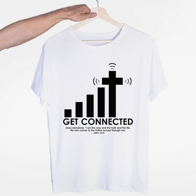 

Get Connected To Jesus T-Shirt Anti-Wrinkle Better Army Green Natural Cotton Simple Tee Top Men And Women Tshirt