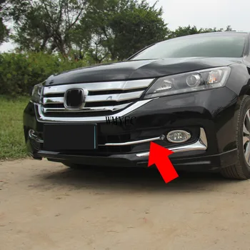

ABS Chrome Front Bottom Grill Cover & Fog Lamp Lights Eyebrow Cover Trims 2PCS ABS Fit For Honda Accord 2014 2015