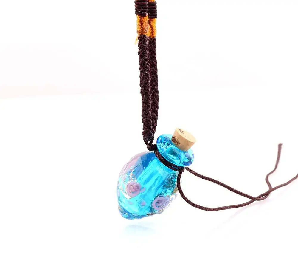 QIANBEI Модный кулон с цветами ожерелье Красочный Glass стеклянный кулон ожерелье эфирное масло диффузор сердце духи бутылки
