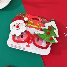 Lunettes de décoration de noël à paillettes, arbre de noël, cadre en plastique, accessoires de déguisement pour adultes et enfants, vente en gros