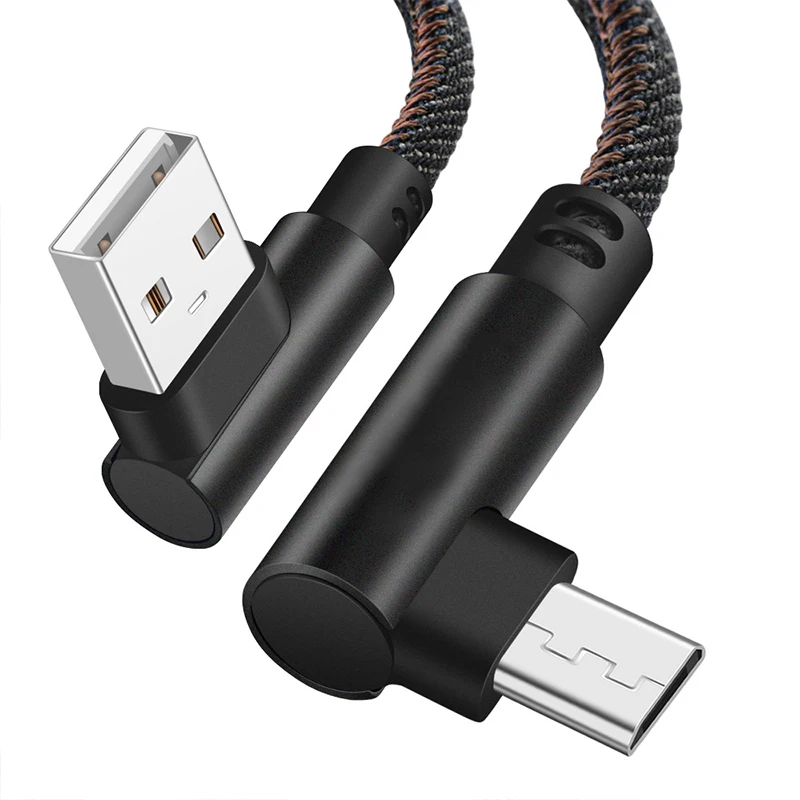 90 градусов usb type-C кабель для быстрой зарядки Micro USB кабель для Redmi Note 8 Pro samsung S10 S9 USB-C кабель 1 м шнур для зарядки и передачи данных