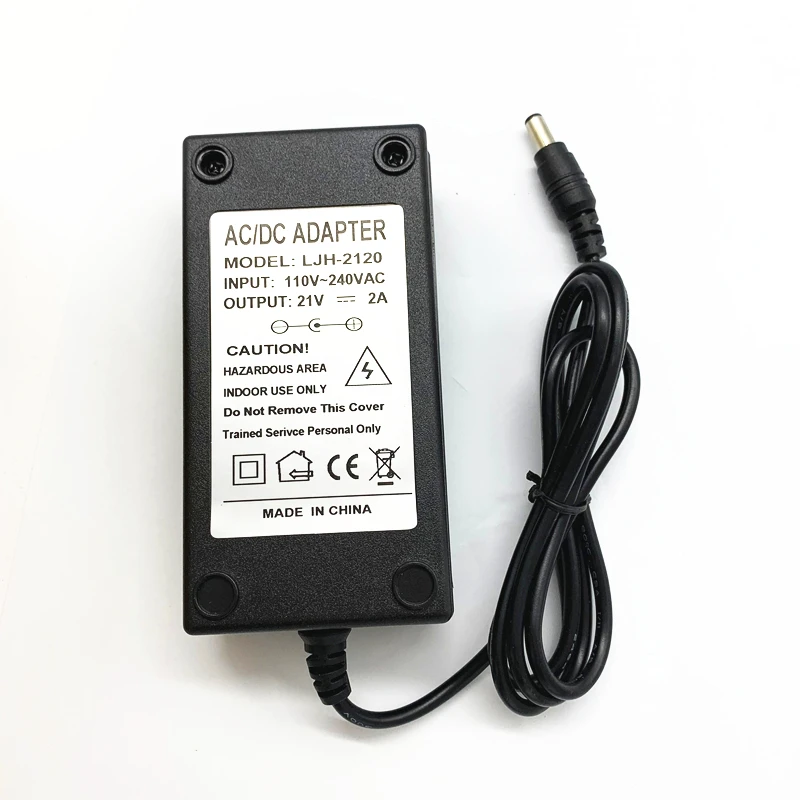 

21V 2A power supply adapter 21 V Volt for 18650 Lithium Battery Charger DC 5.5MM*2.1MM 110-220V Lithium Li-ion Battery Charger